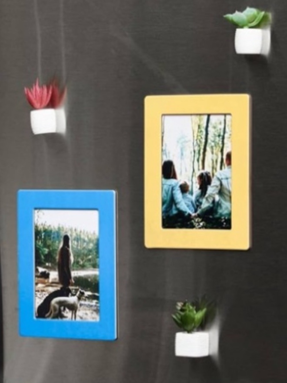 Dudley Magnetic Organizer Set Yellow Black Photo Frame 7 Pc NWT